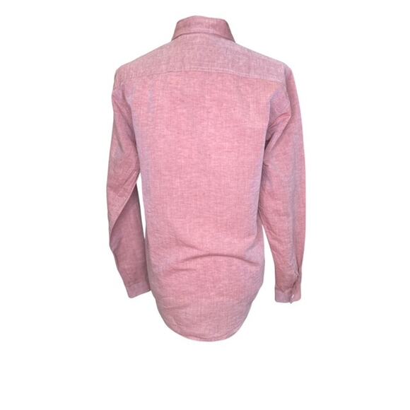 Theory Rotuma Jugen Mens Mauve Long Sleeve Linen Blend Button Up Shirt Small - Picture 3 of 8